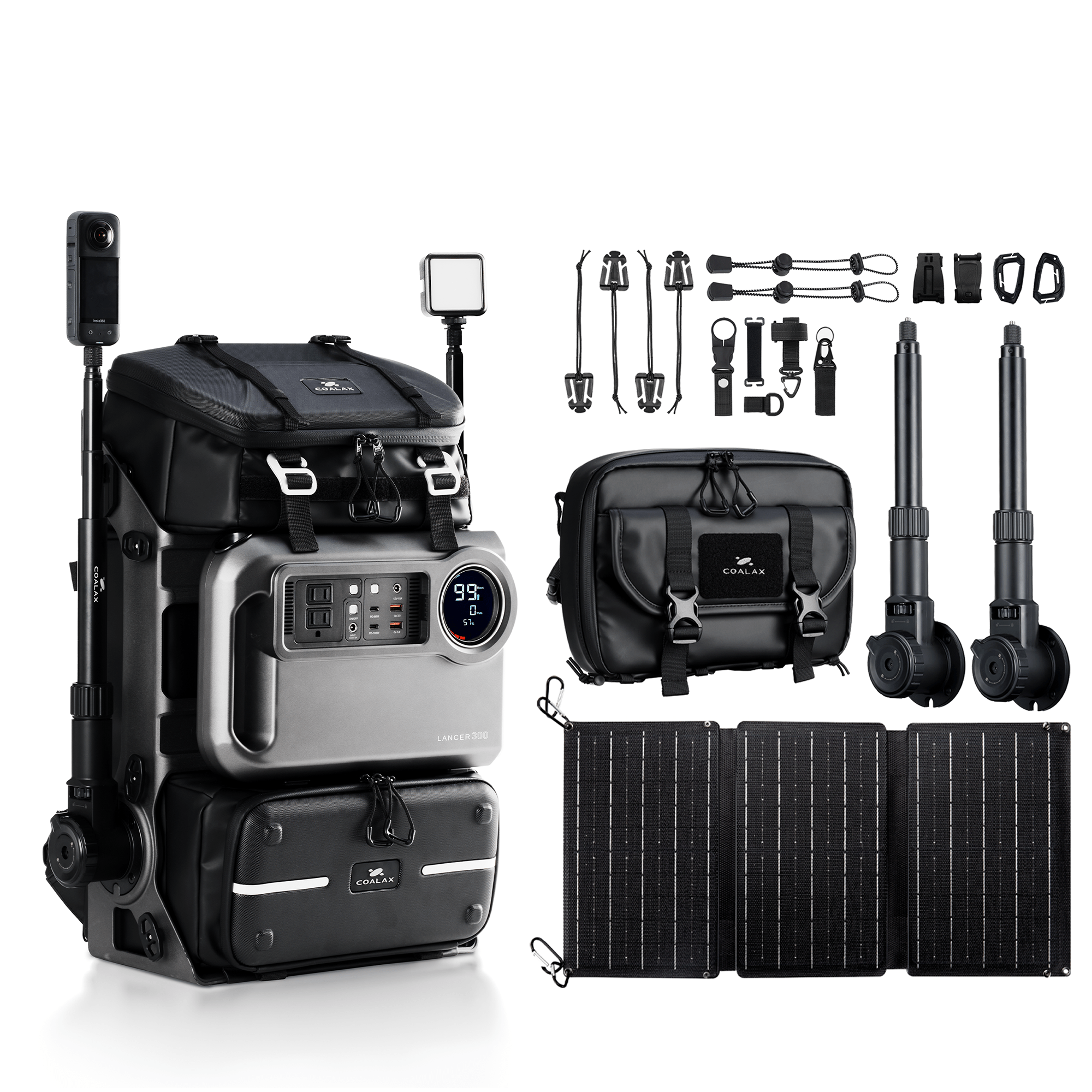 Lancer300 Modular Outdoor Backpack with Power and Magic Arm - Lancer300 Combo / Black