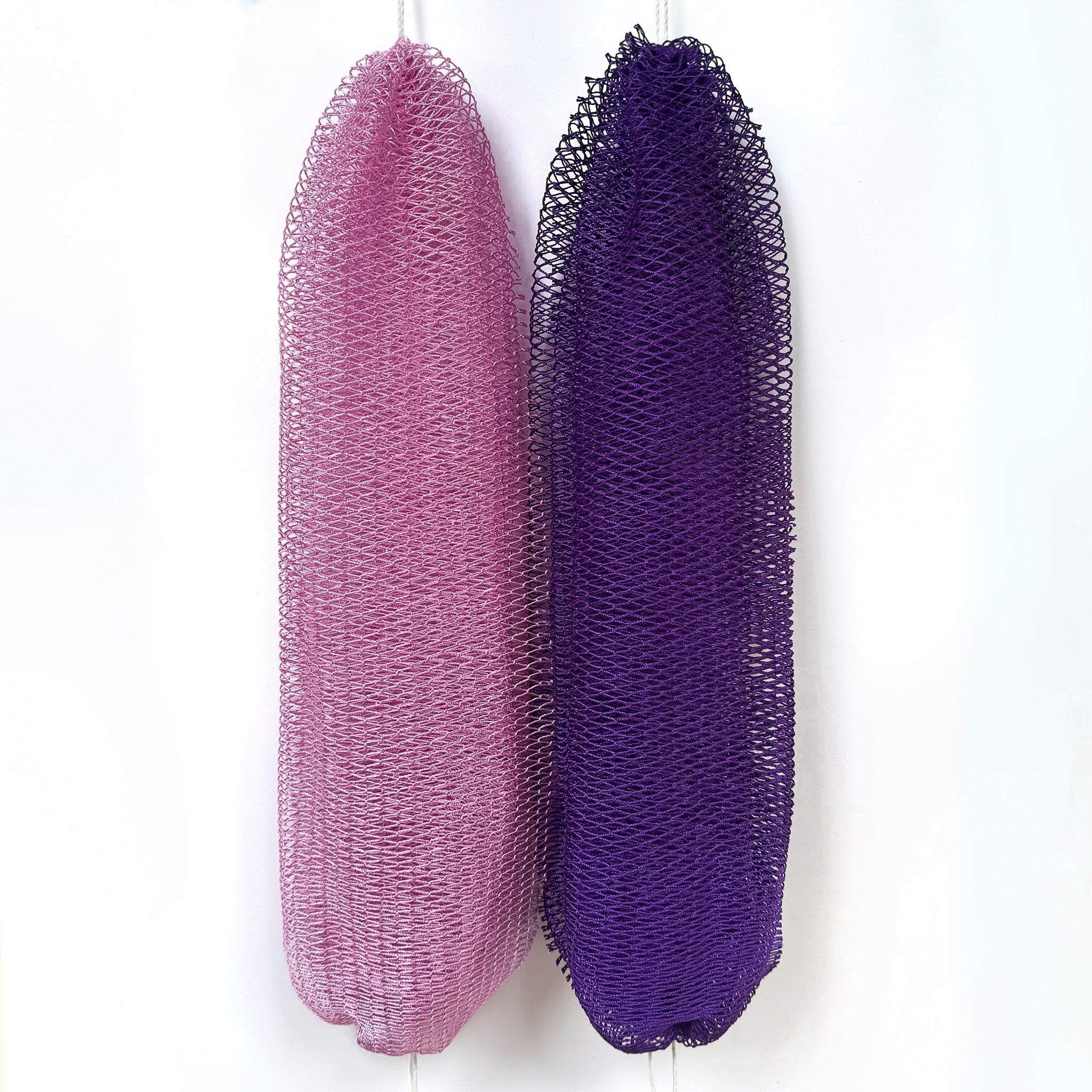 African Net Sponge, Exfoliating Bath Sponge, 2 Pieces Mixed Color - Lavender Pink+Purple
