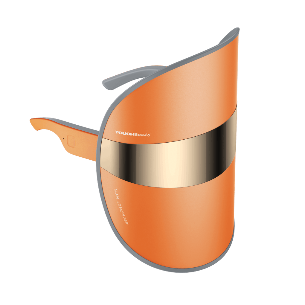 TOUCHBeauty GLAM LED Light Therapy Mask | Clear, Brighten & Rejuvenate Skin - Orange