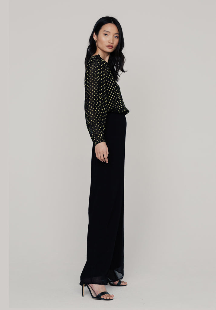 Leon Wide Leg Trouser In Black - 8