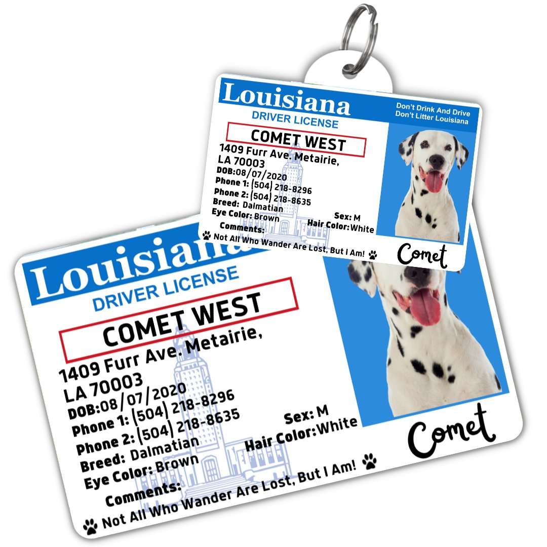 License Tag (Louisiana) - Tag and Wallet Card