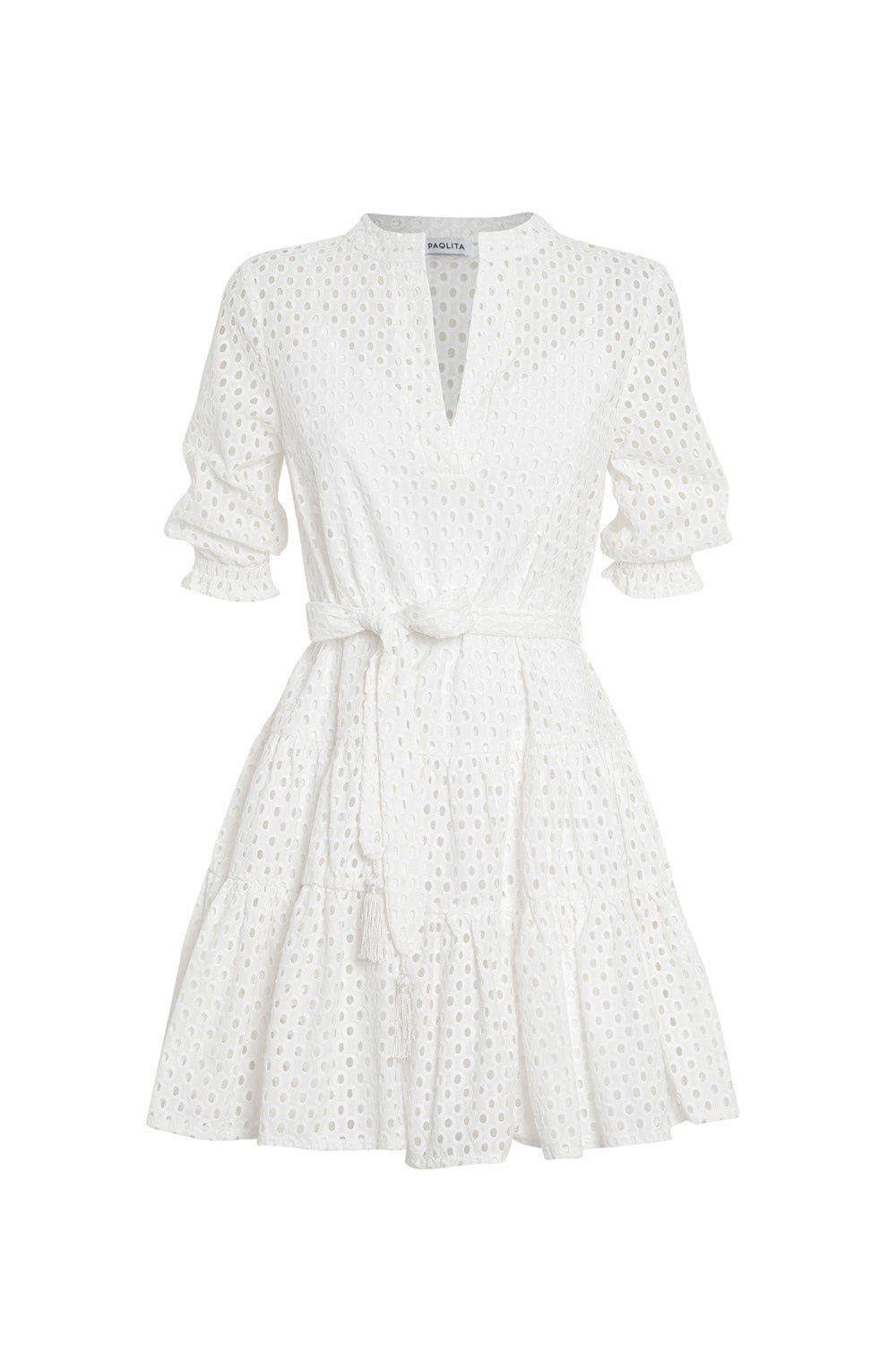 Lido White Long Sleeve Ruffle Dress - XL