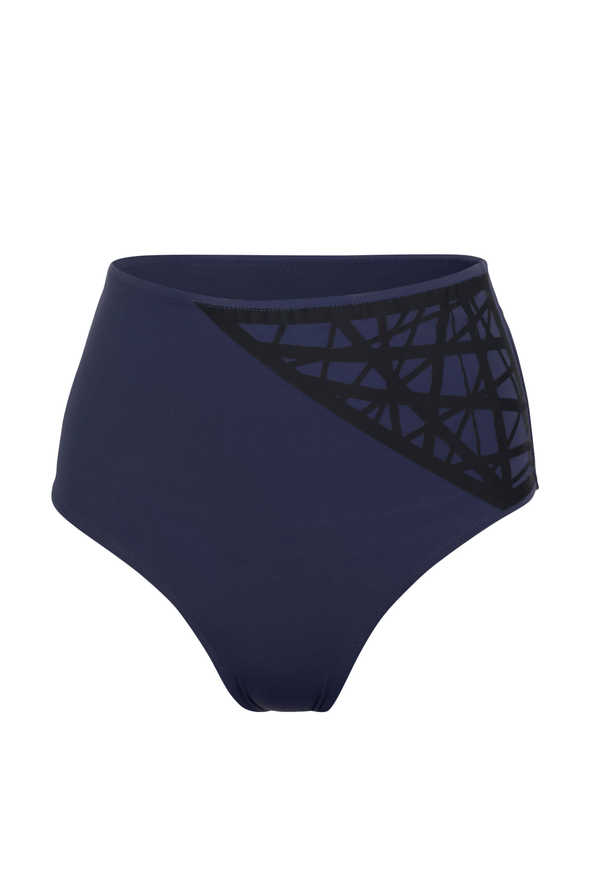 Lillian High Waisted Bikini Bottom Navy - Small