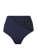 Lillian High Waisted Bikini Bottom Navy - Medium