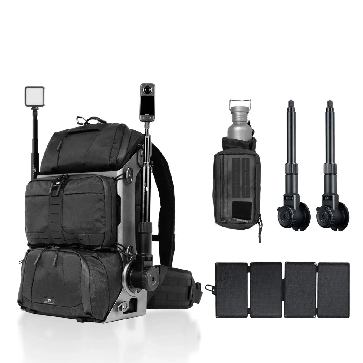 Ranger Vlog Bundle, Outdoor Selfie Backpack for Hands-Free Vlogging Creators - Black