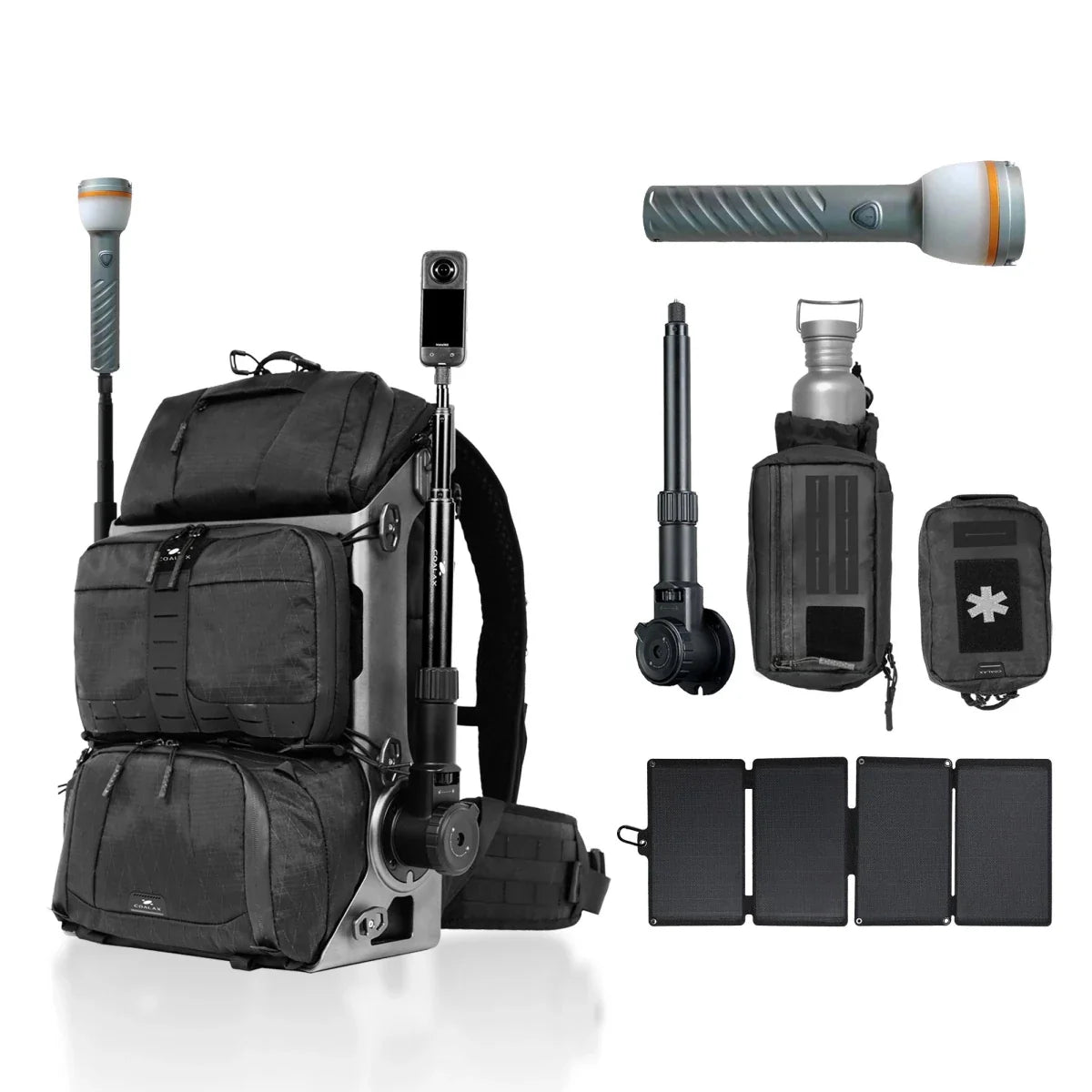 Ranger Outdoor Selfie Backpack for Hands-Free Vlogging Creators - Ranger Outdoor Set / Black