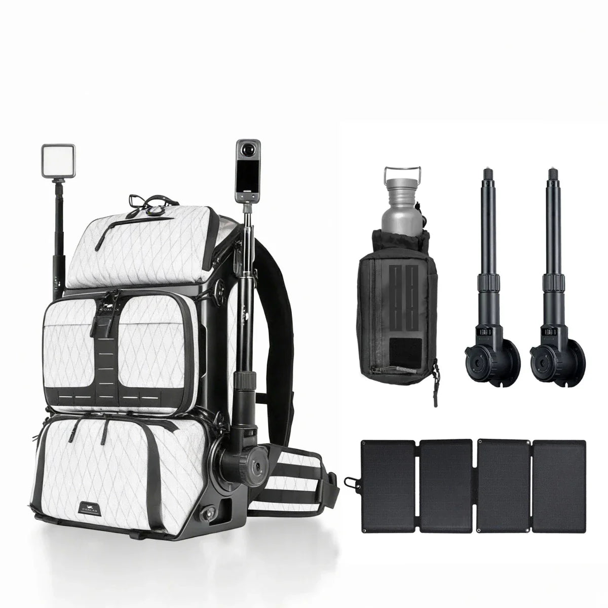 Ranger Vlog Bundle, Outdoor Selfie Backpack for Hands-Free Vlogging Creators - White