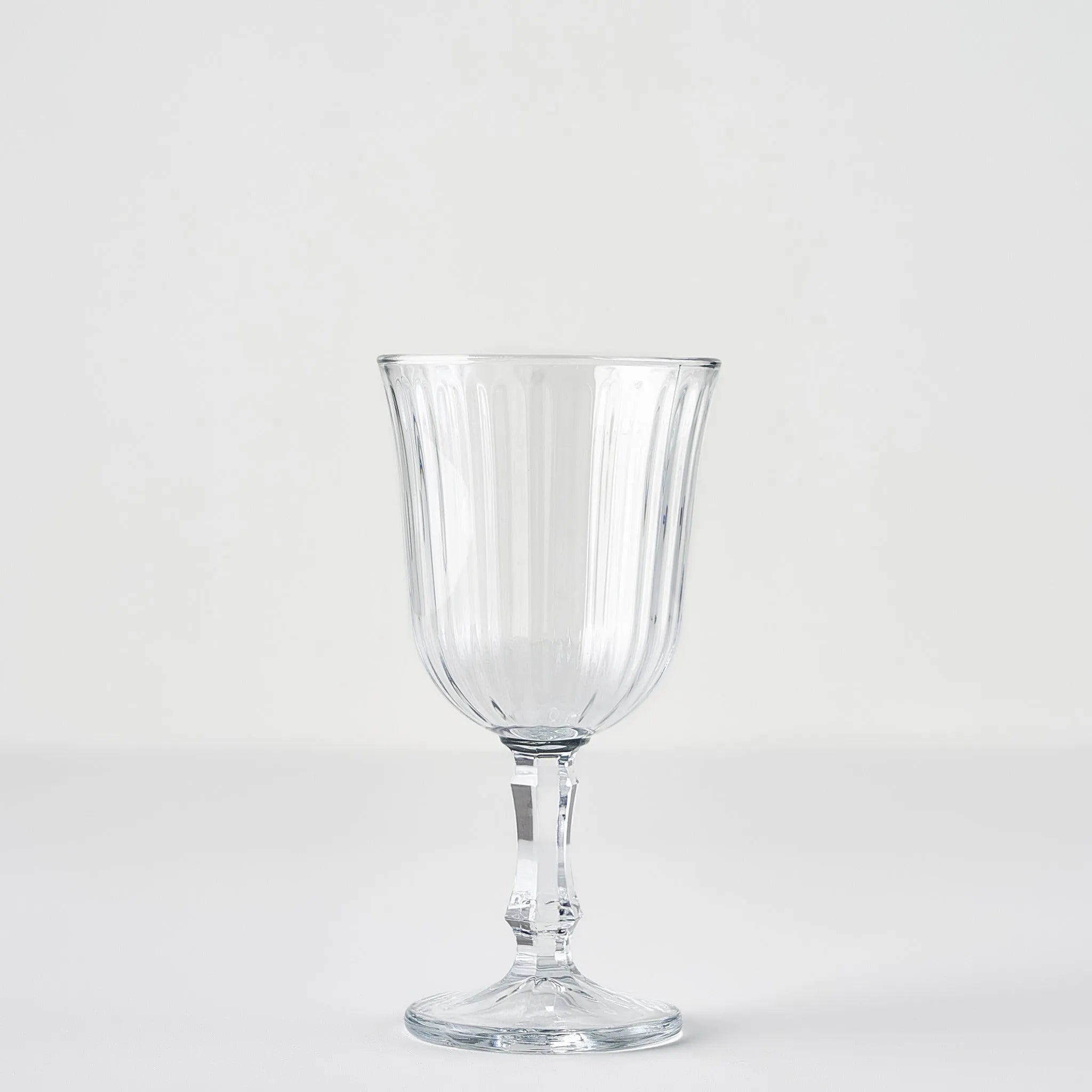 Line Ribbed Glass Goblet