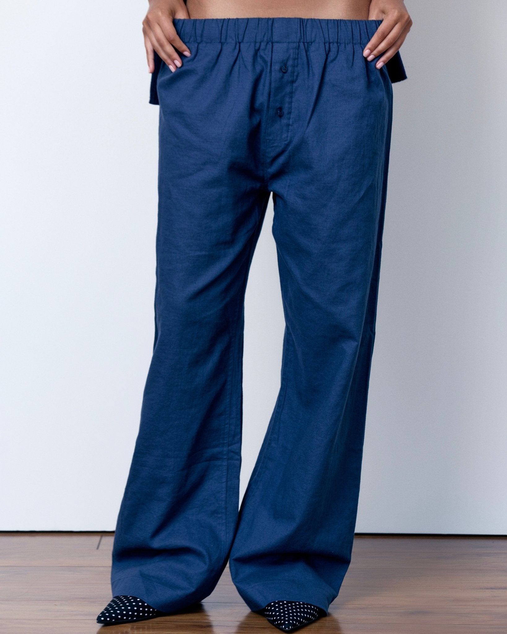 Linen Relaxed Pants - Medium
