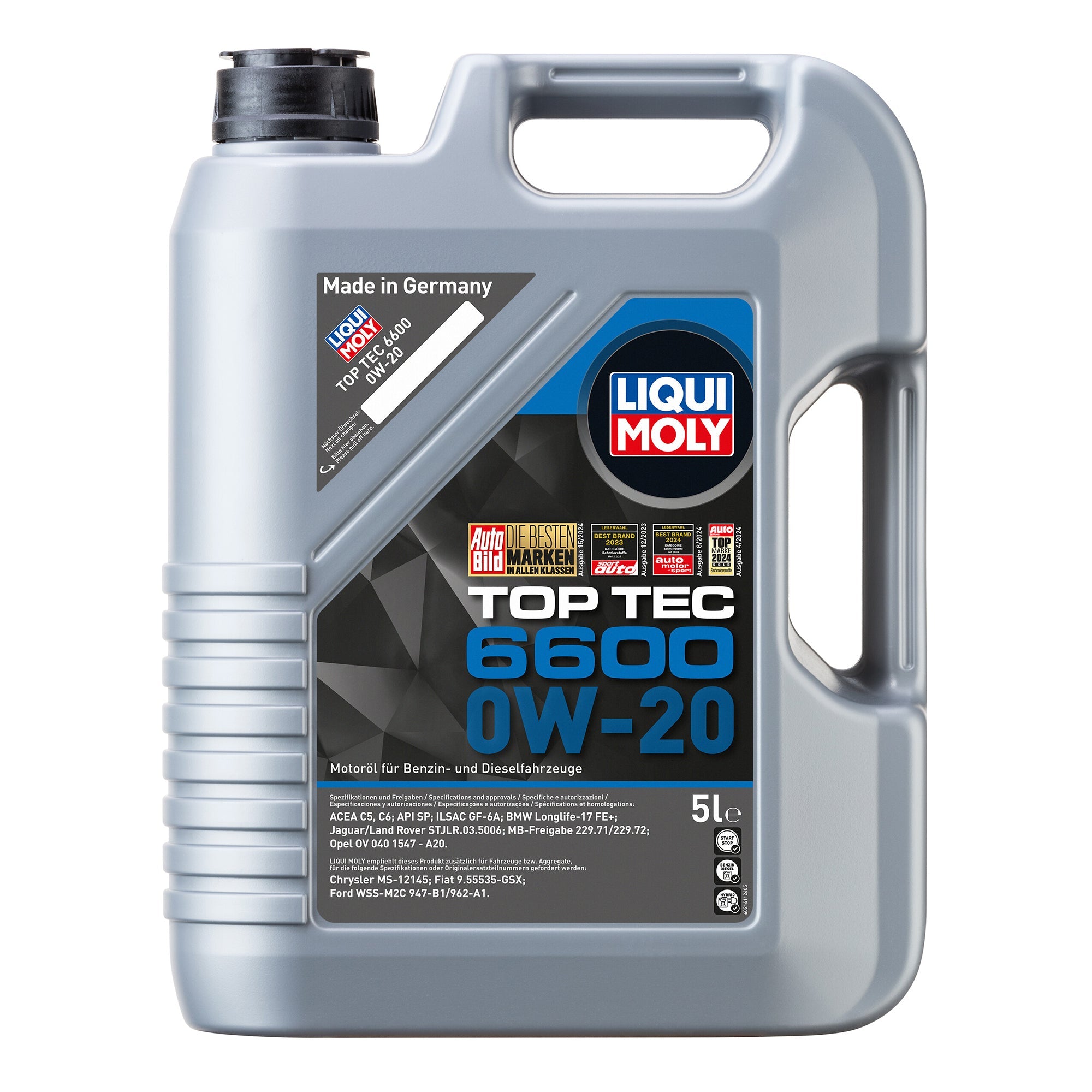 Liqui Moly 21411 Top Tec 6600 0W-20 ACEA C5/C6 Engine Oil (5 Litres)