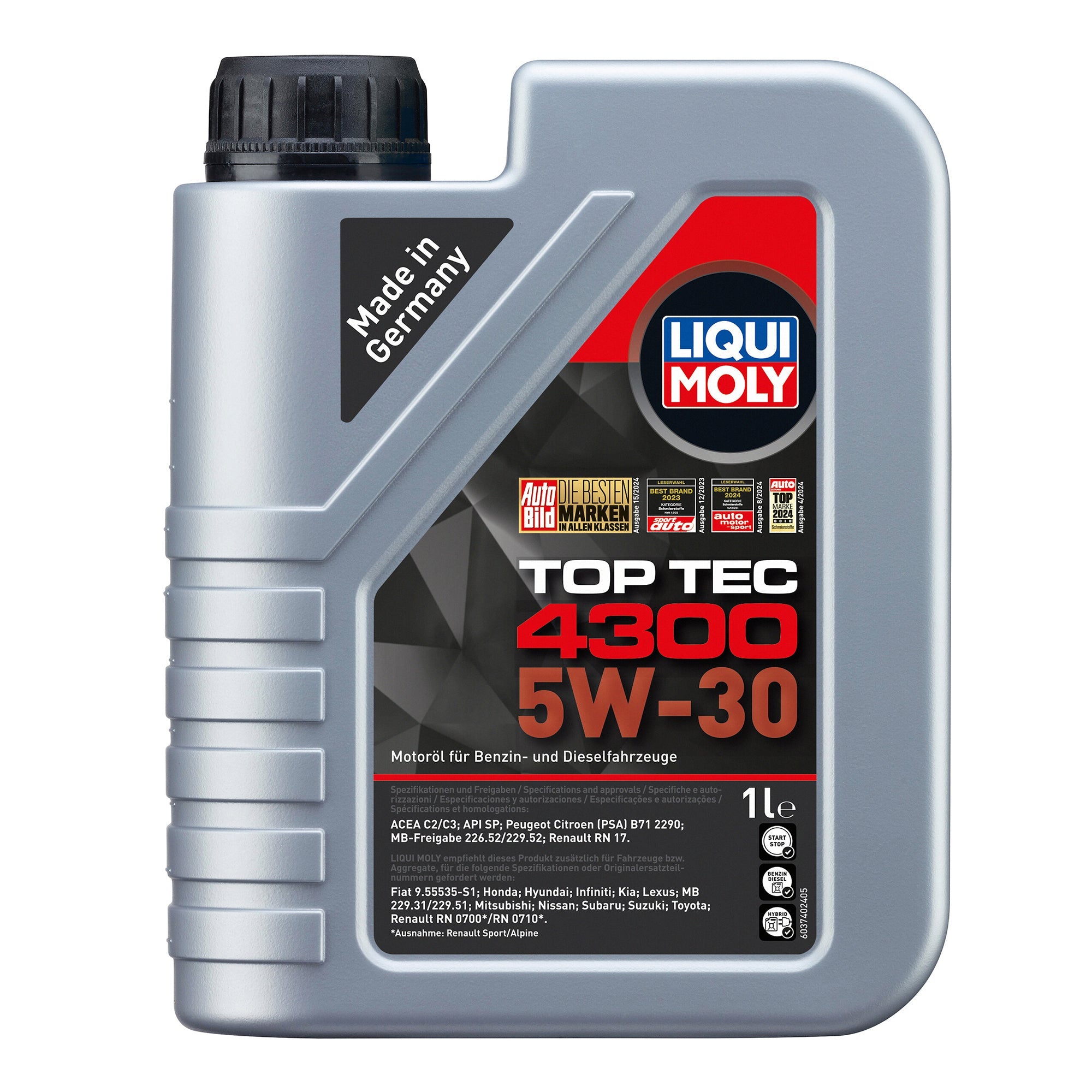Liqui Moly 2323 Top Tec 4300 5W-30 Synthetic Tech Engine Oil - (1 Litre)