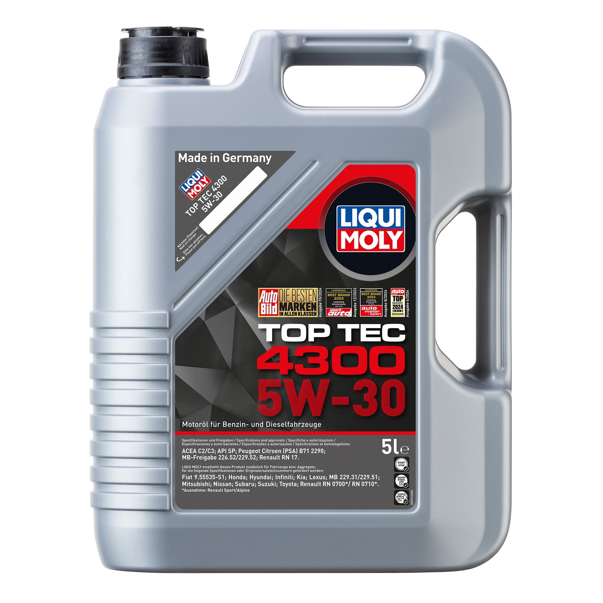 Liqui Moly 2324 Top Tec 4300 5W-30 Synthetic Tech Engine Oil - (5 Litres)