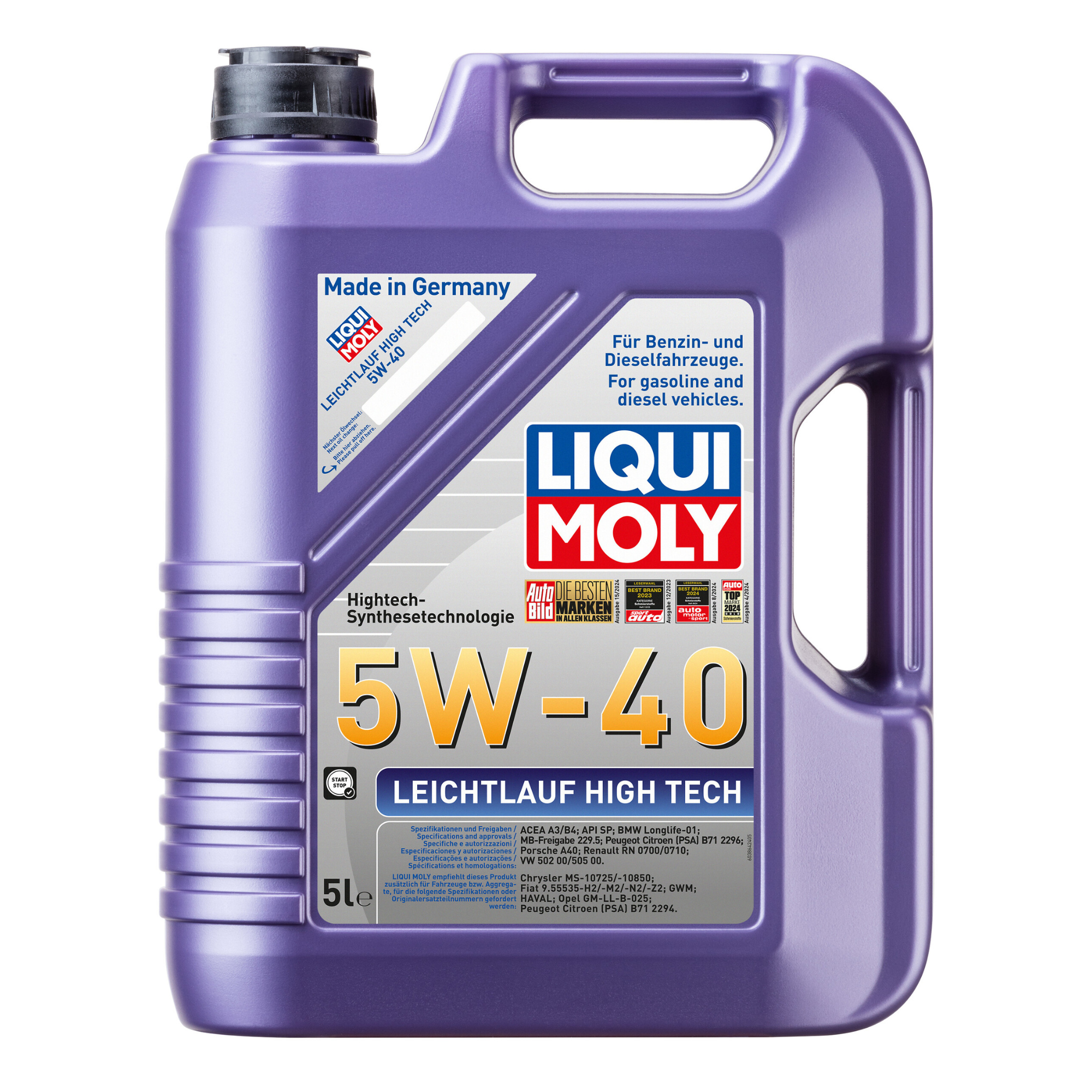 Liqui Moly 2328 Leichtlauf High Tech 5W-40 Engine Oil - (5 Litres)