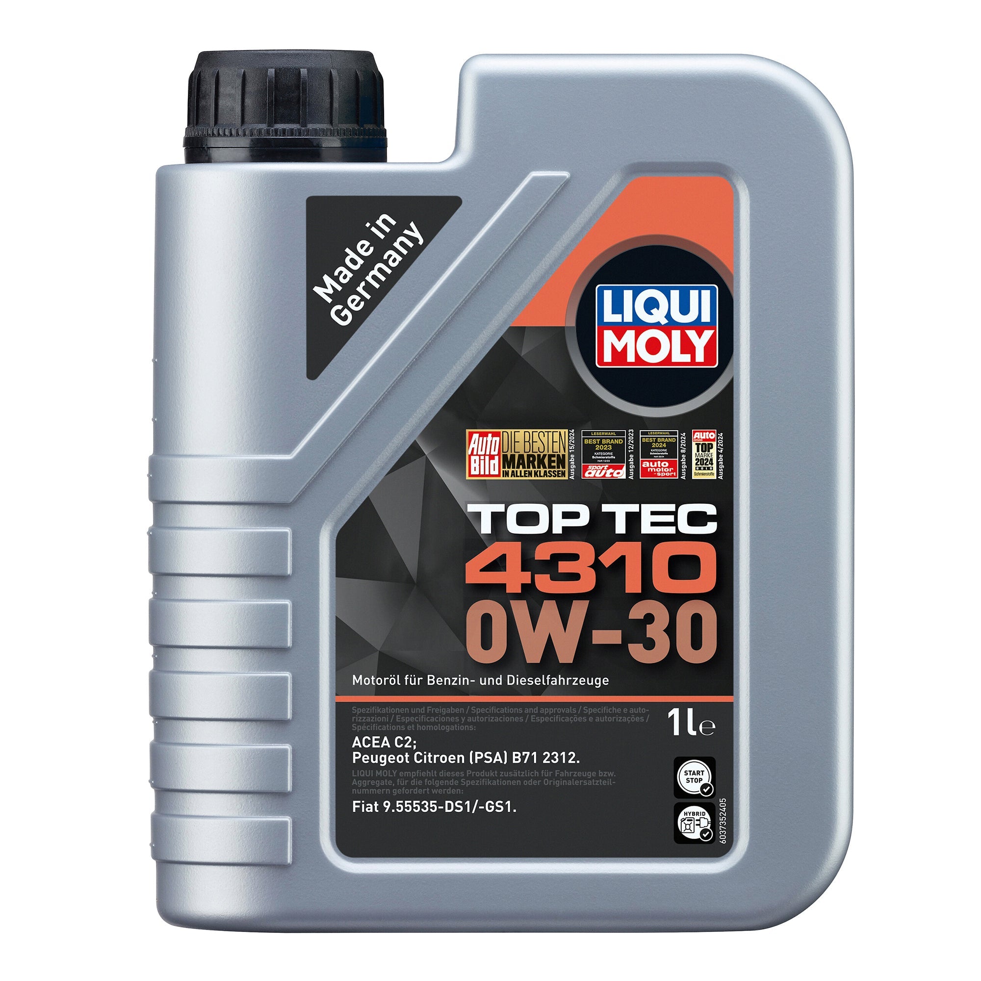 Liqui Moly 2361 Top Tec 4310 0W-30 Engine Oil All-Season ACEA C2 - (1 Litre)
