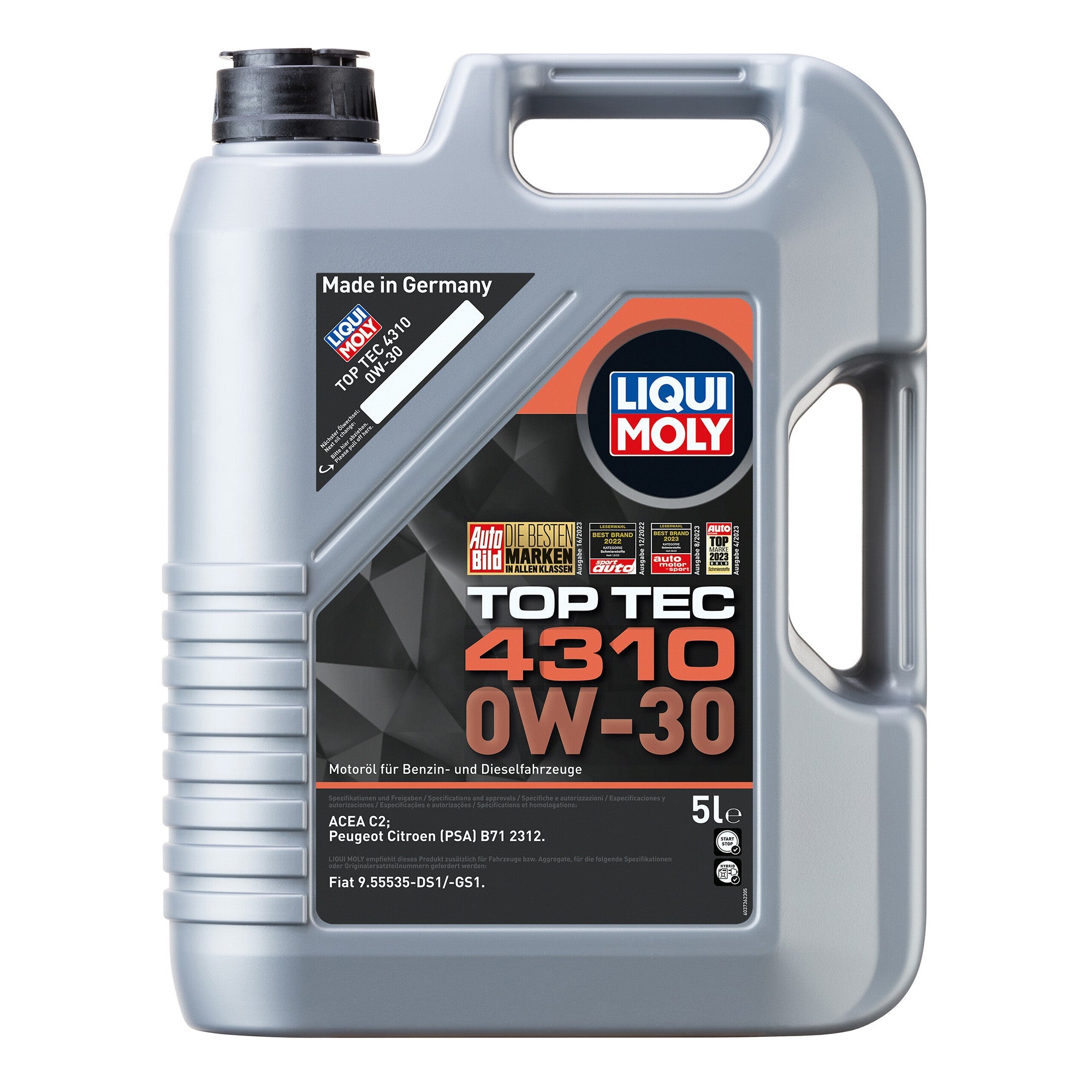 Liqui Moly 2362 Top Tec 4310 0W-30 Engine Oil All-Season ACEA C2 - (5 Litres)