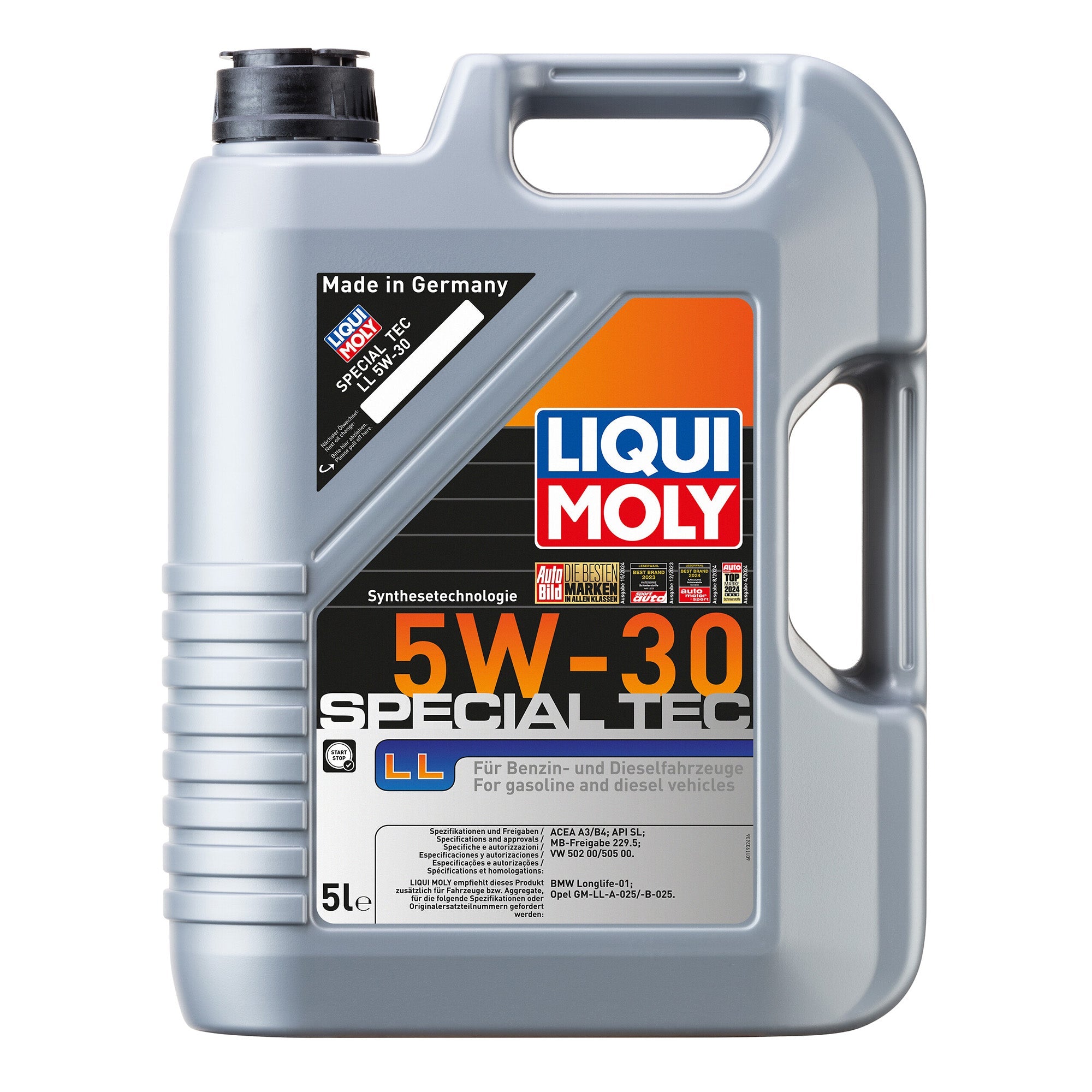 Liqui Moly 2448 Special Tec LL 5W-30 Engine Oil for Vauxhall/Opel - (5 Litres)