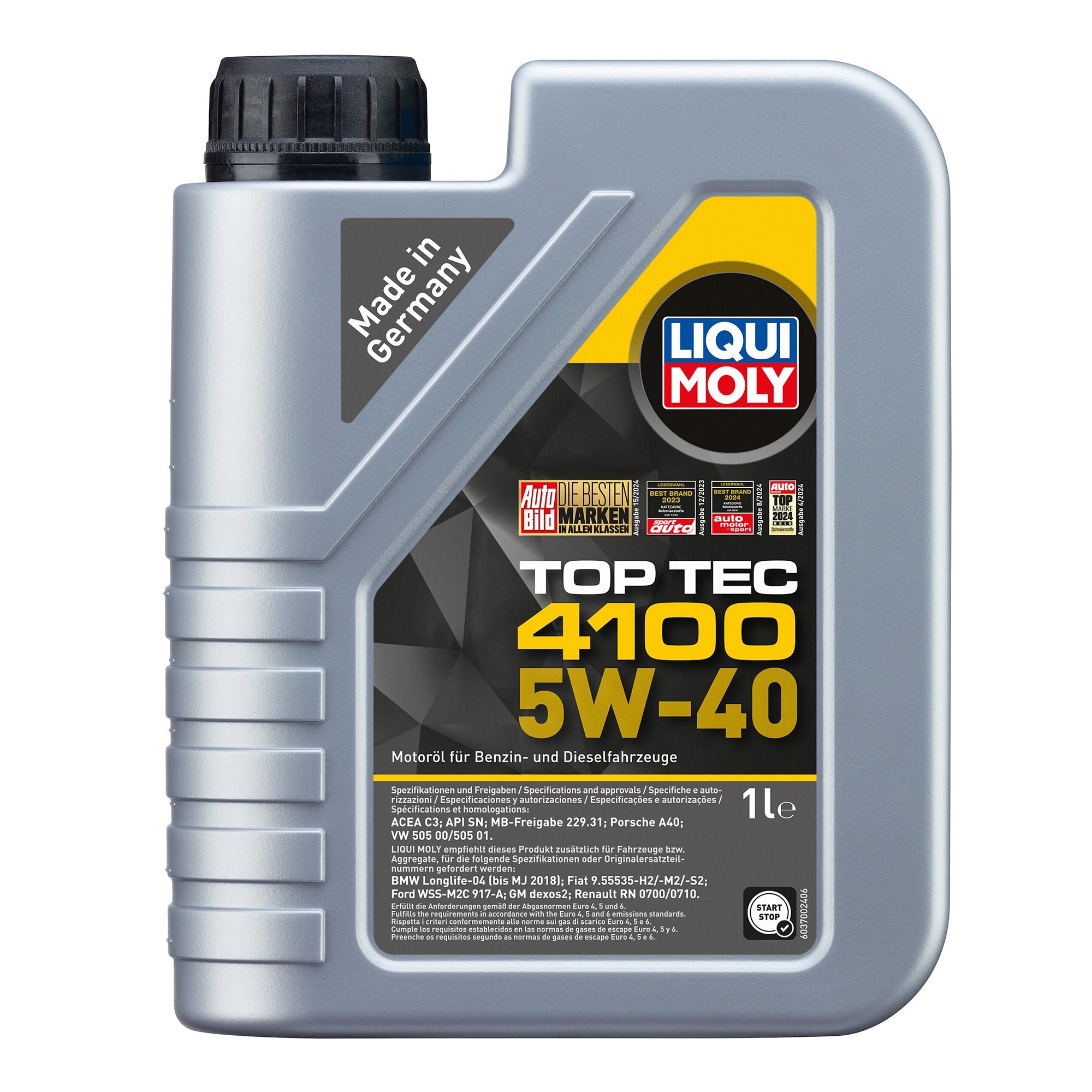 Liqui Moly 9510 Top Tec 4100 5W-40 Synthetic Technology Engine Oil - (1 Litre)