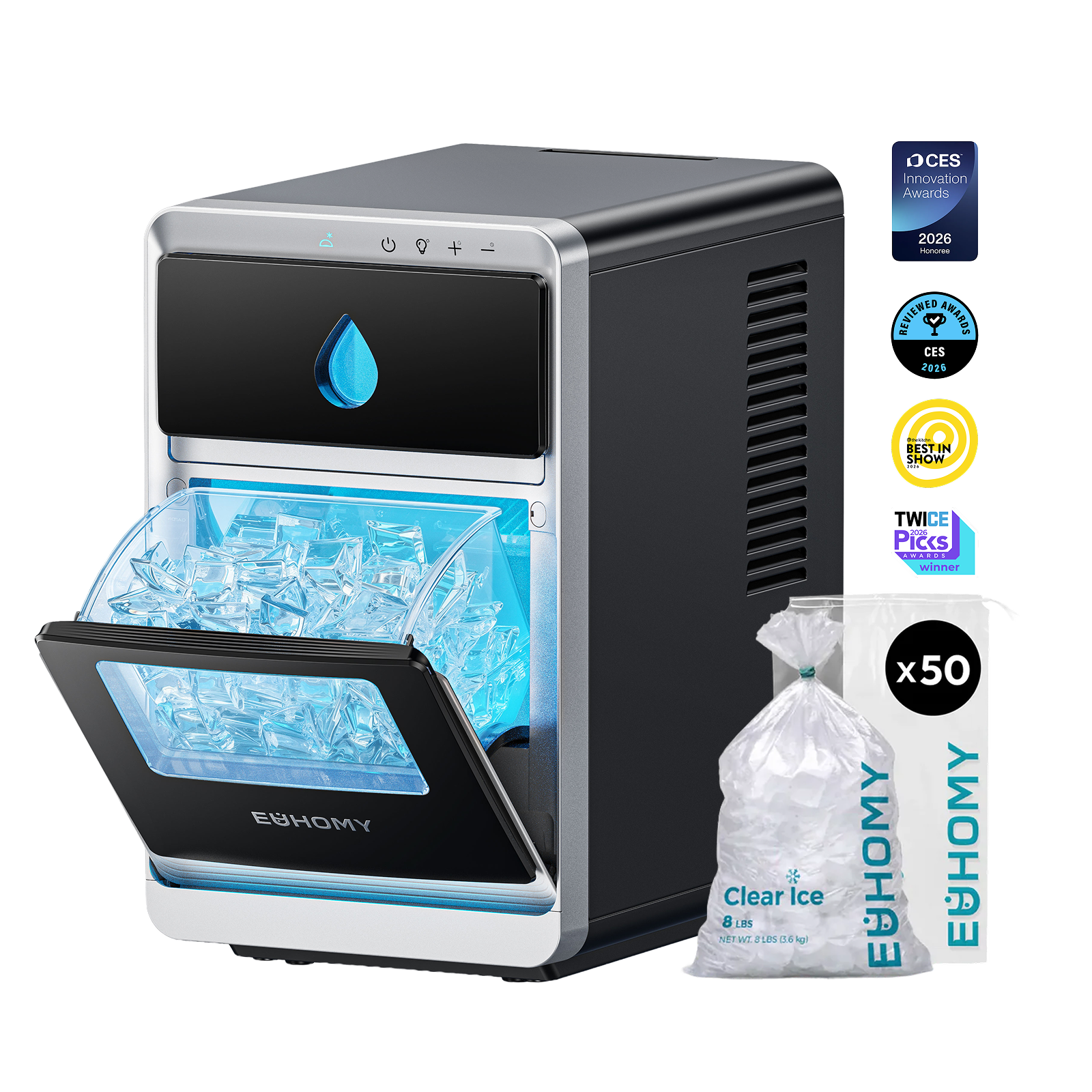 Euhomy Luna Series Crescent Ice Maker (LunaArc & Luna Pro) - LunaArc (Without APP Control)