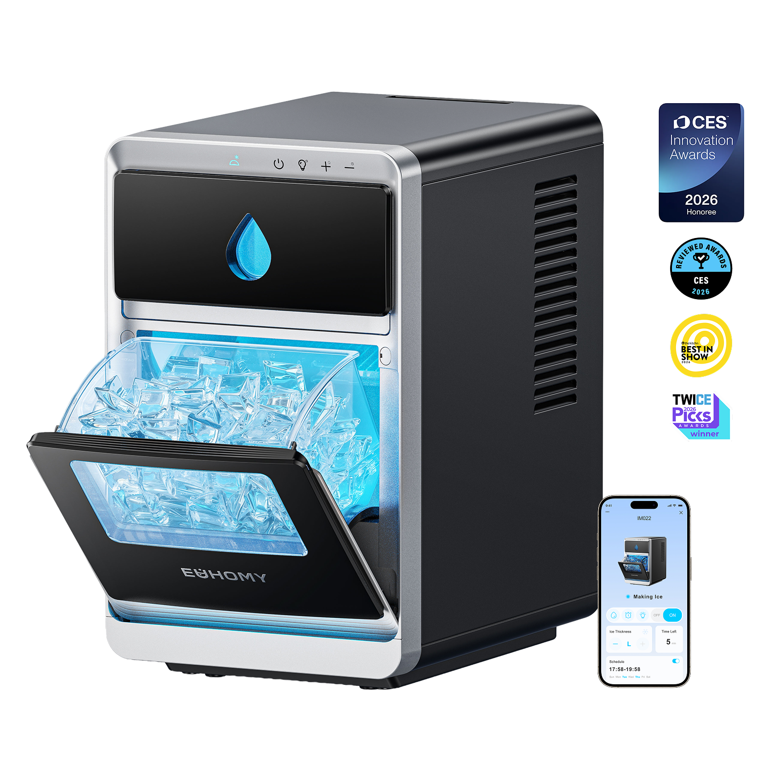 Euhomy Luna Series Crescent Ice Maker (LunaArc & Luna Pro) - Luna Pro (With APP Control)