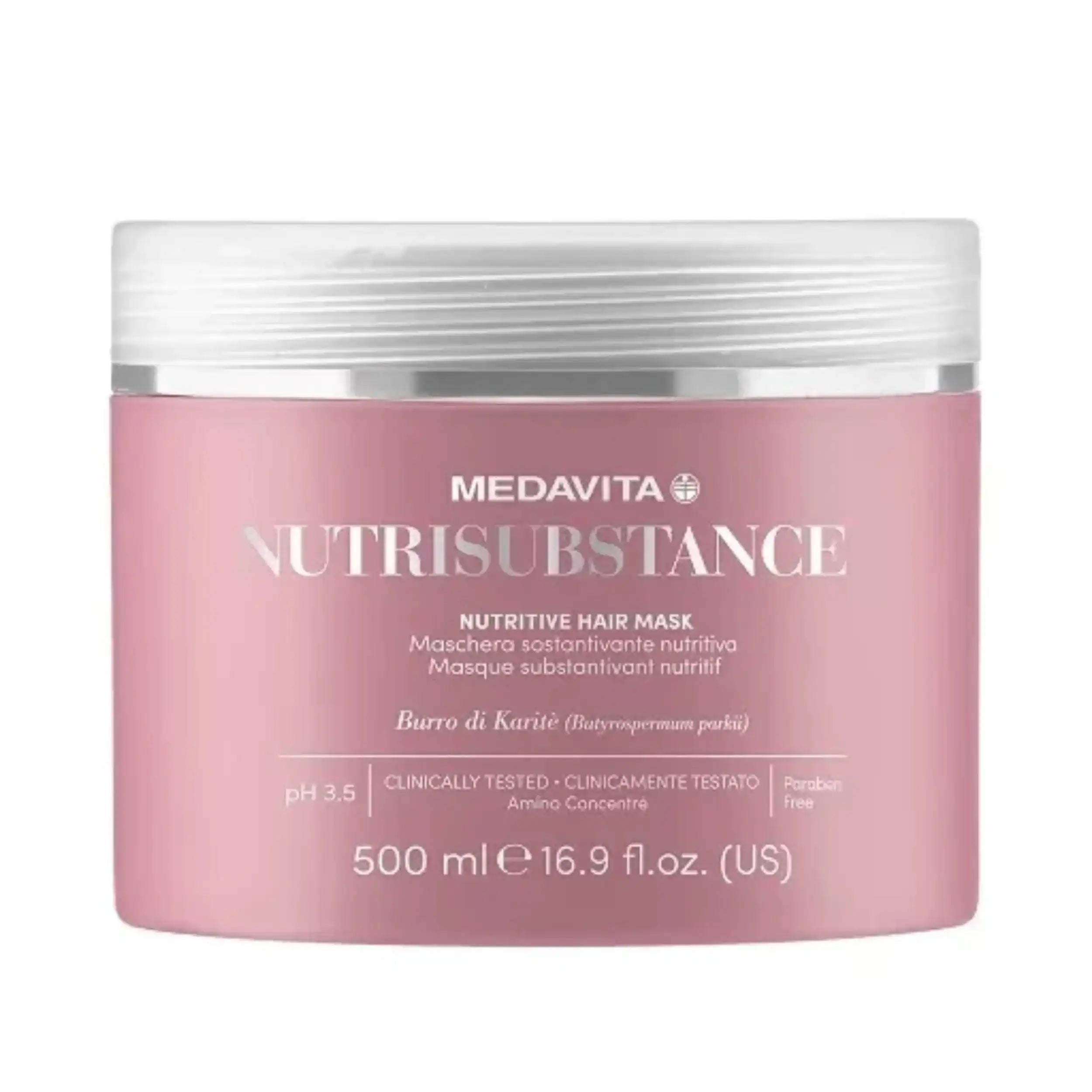 Medavita Nutrisusbtance Maschera sostantivante nutritiva 500ml - Maschera per capelli secchi, inariditi e sensibili