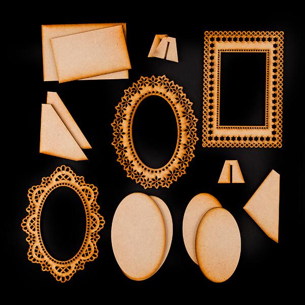 Decorate Me Ornate MDF Frames and Plaques - 15 Elements