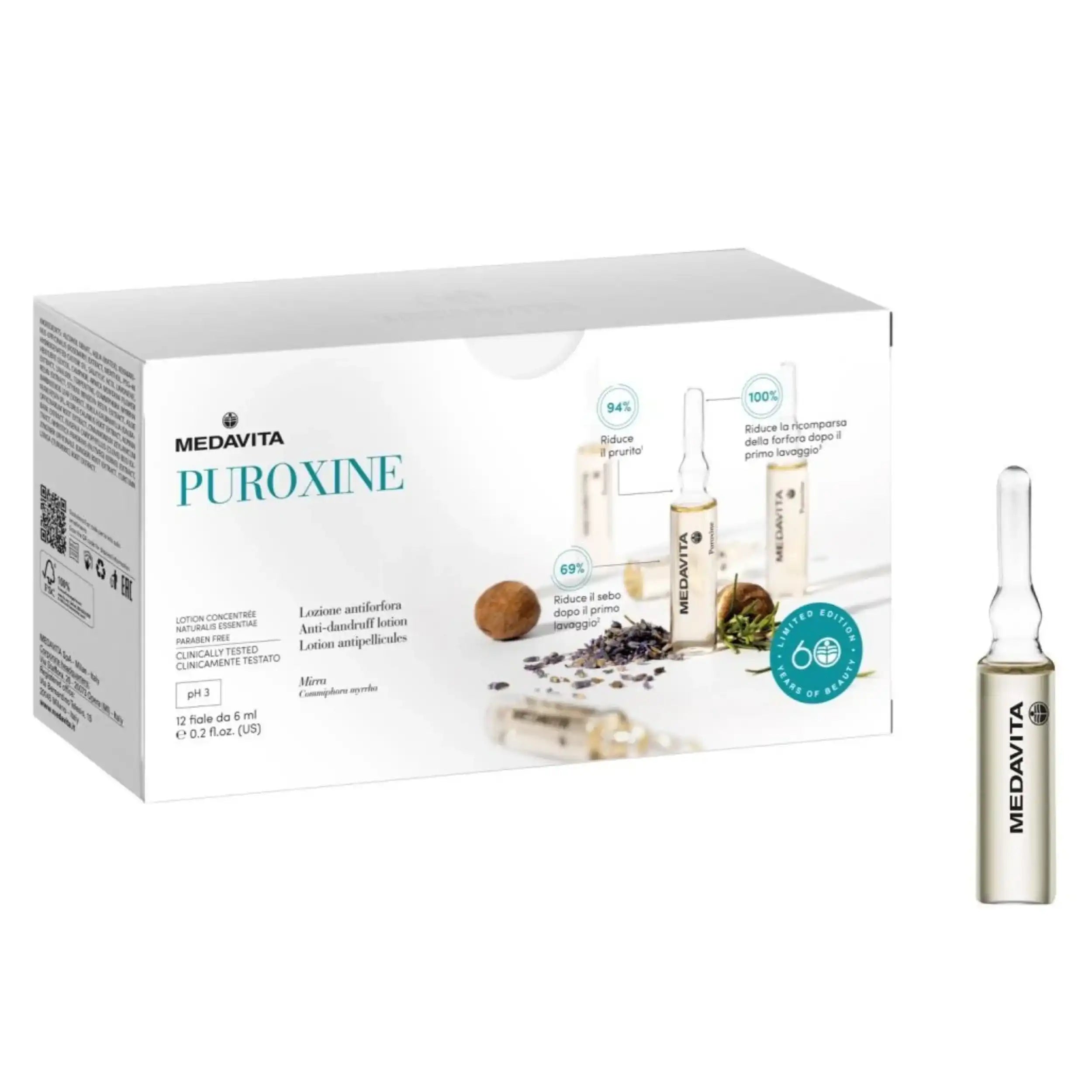 Medavita Puroxine Lozione antiforfora 12x6ml  - Fiale antiforfora