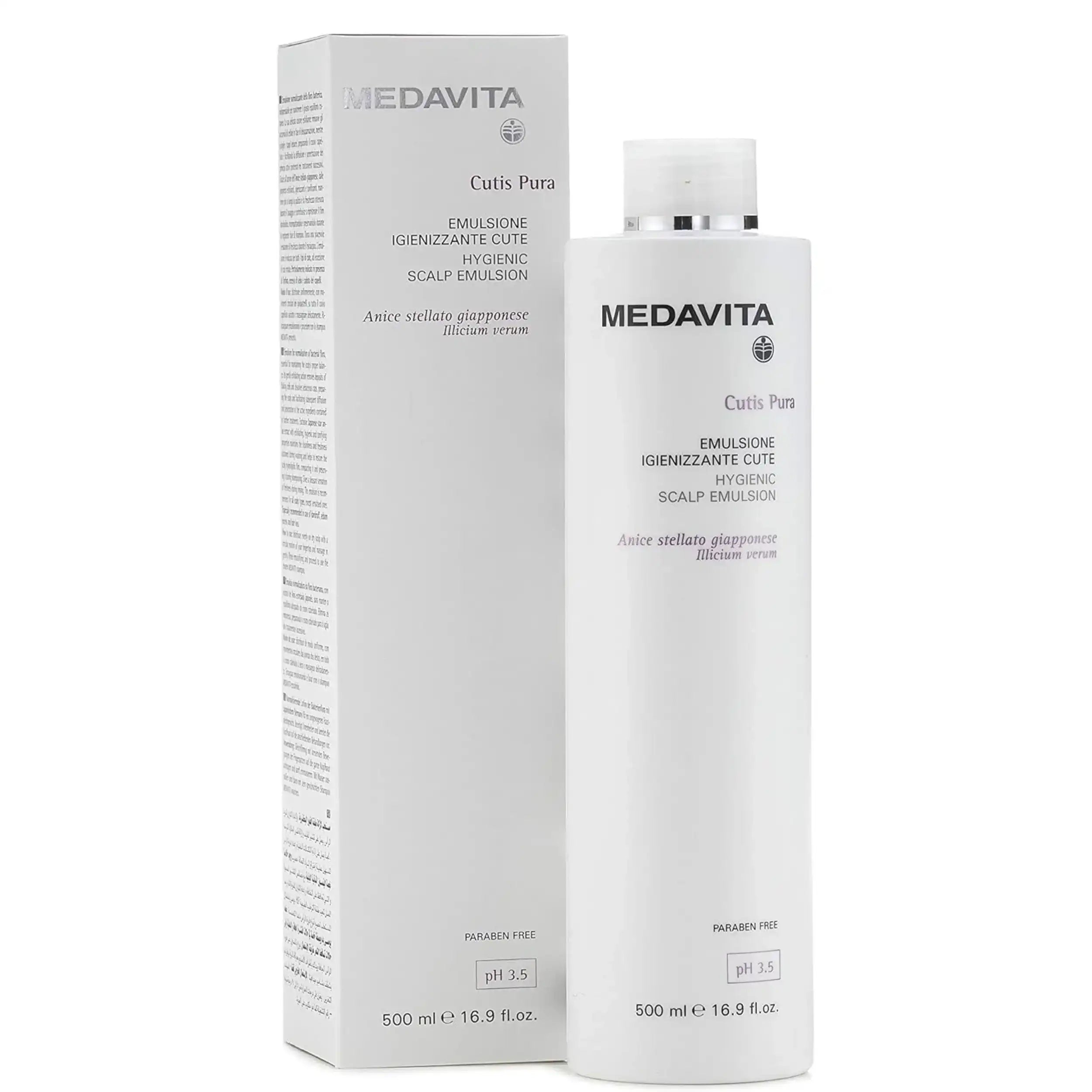 Medavita Cutis Pura Emulsione Igienizzante Cute 500ml - Trattamento per tutti i tipi di capelli