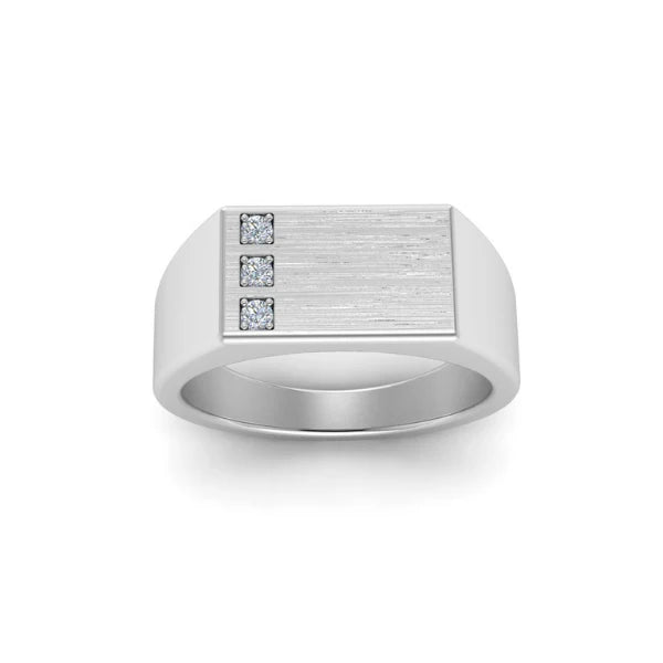 0.09 Carat Round Cut Prong Setting Diamond Wedding Ring - 14K White Gold / Lab Diamond