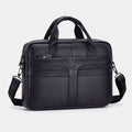 Men's Genuine Leather Laptop Briefcase 15.6 - Black