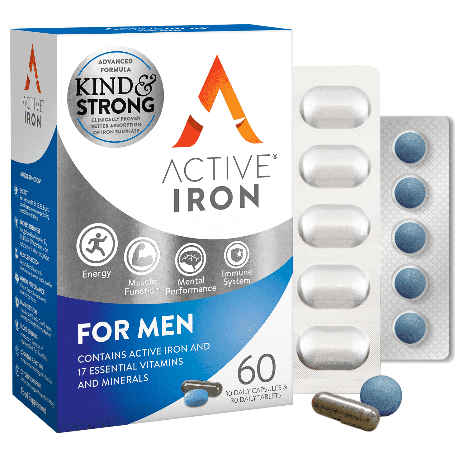 Active Iron & B Complex Plus for Men 60 Capsules
