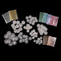 Ornamental Metal Flowers with Shimmer Stones - 328 Pieces - Spring
