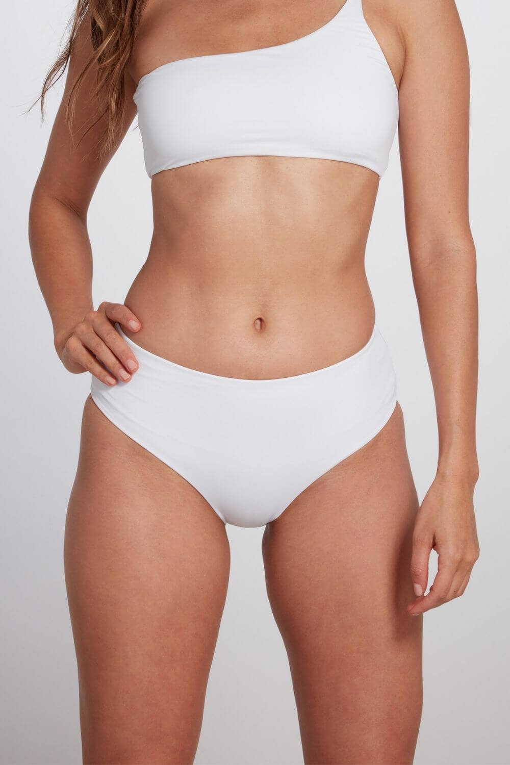 White Mid Rise Bikini Bottom - Medium