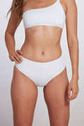 White Mid Rise Bikini Bottom - Large