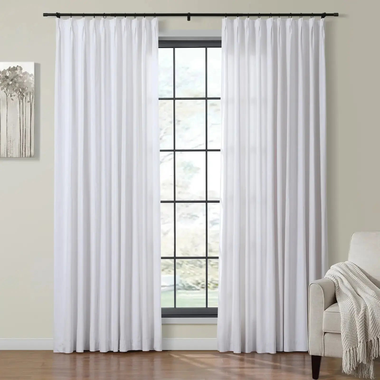 Velmor Velvet Drapes Pleated - Snow White MJ11-0