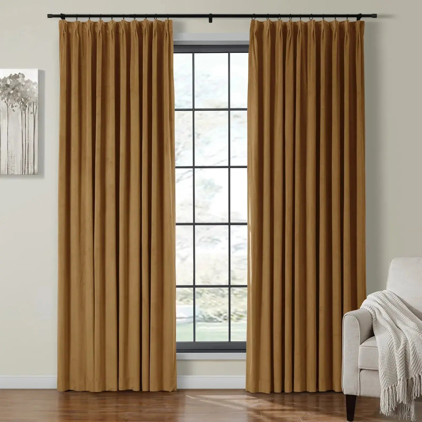 Velmor Velvet Drapes Pleated - Sable MJ11-15