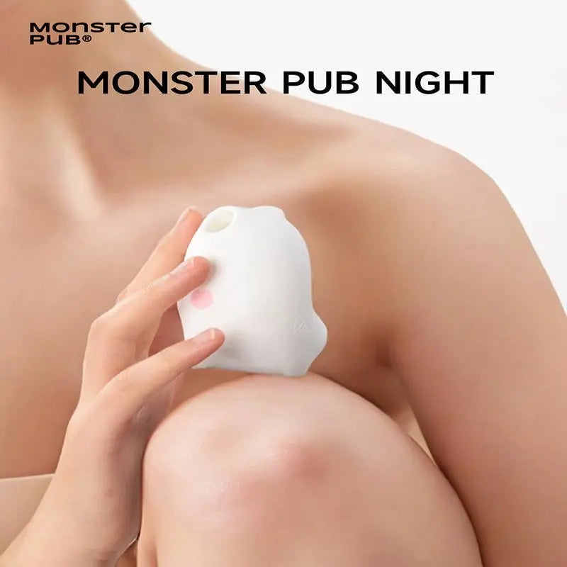 White Antibacterial App-Controlled Clitoral Suction Vibrator