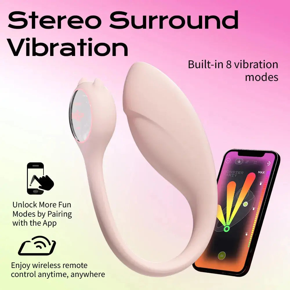 App Controlled Vibrators Monster Pub 1P Smart Wireless Bluetooth Vibrator - Mr Devil- Pink