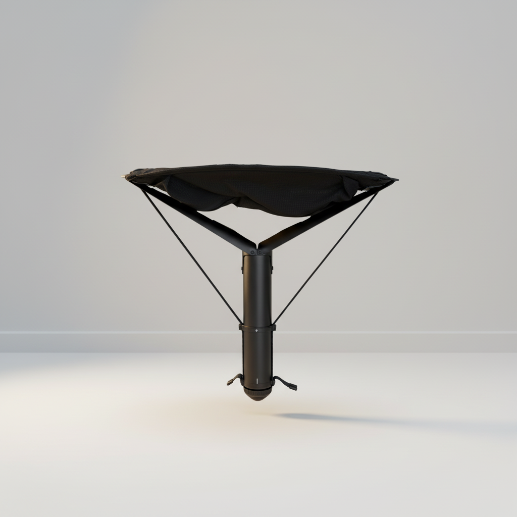 Sitpack ZEN X - Portable Stool (All Black) - Anodized aluminium (Black wings)