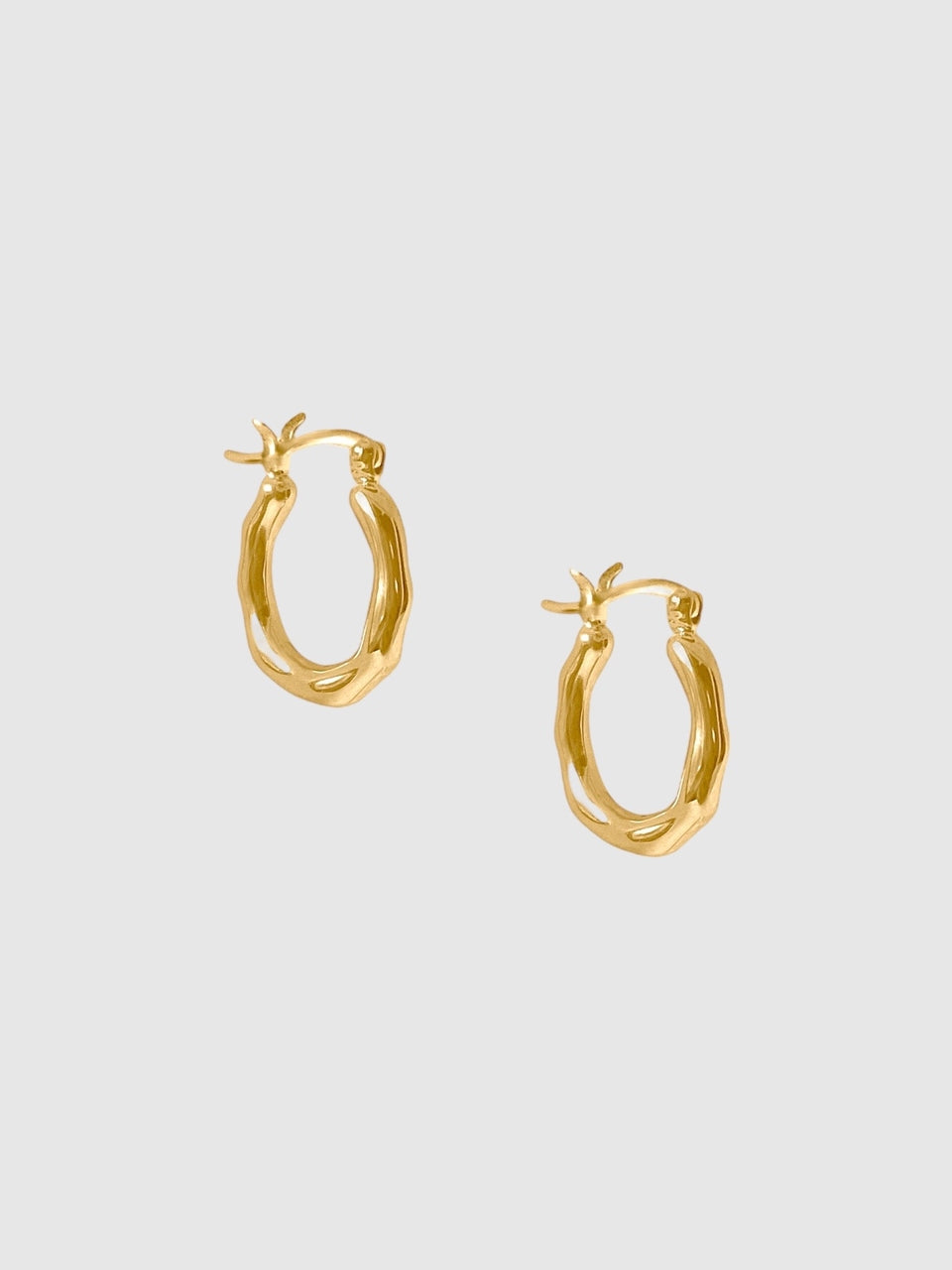Pond hoop earrings - Gold Vermeil