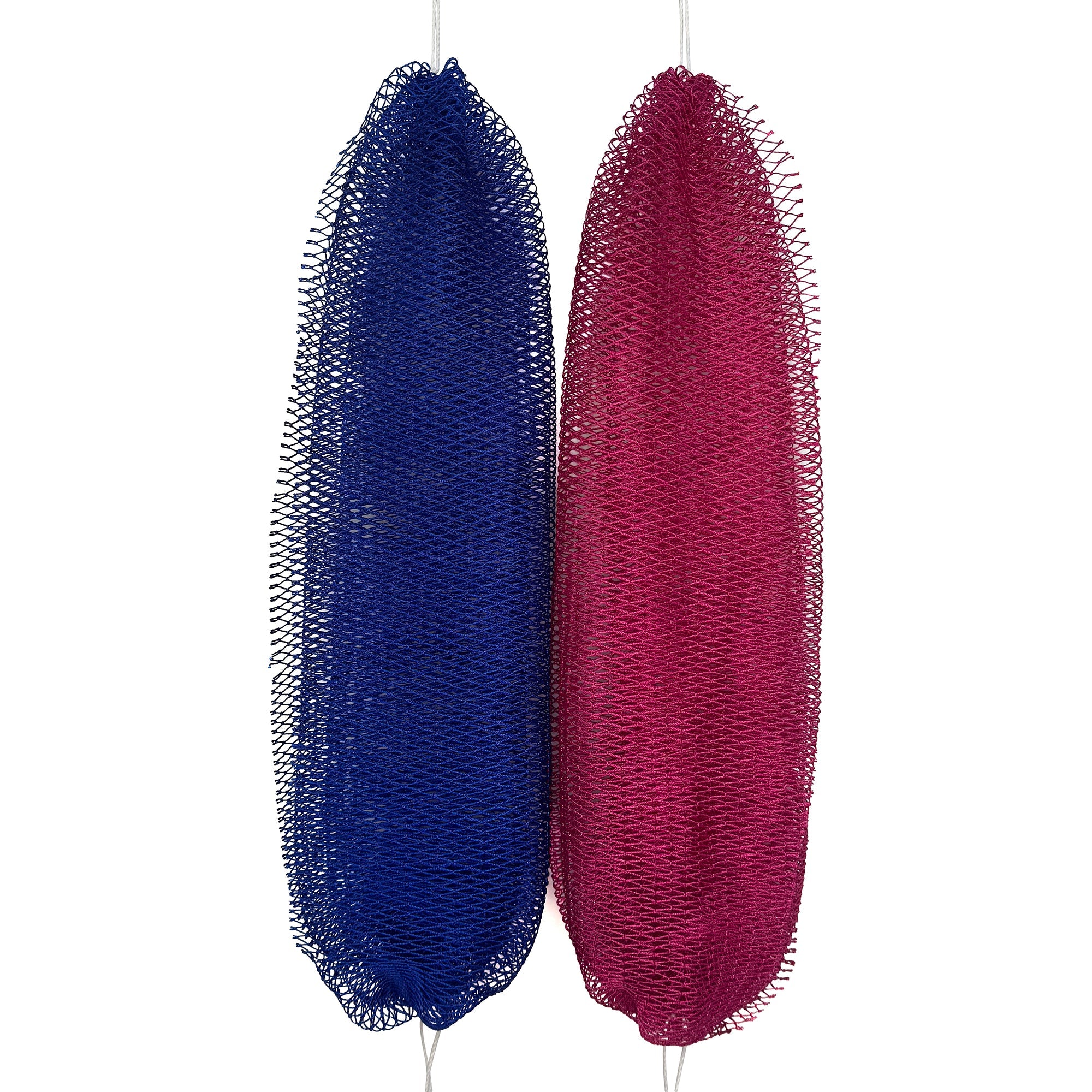 African Net Sponge, Exfoliating Bath Sponge, 2 Pieces Mixed Color - Navy Blue+Rose