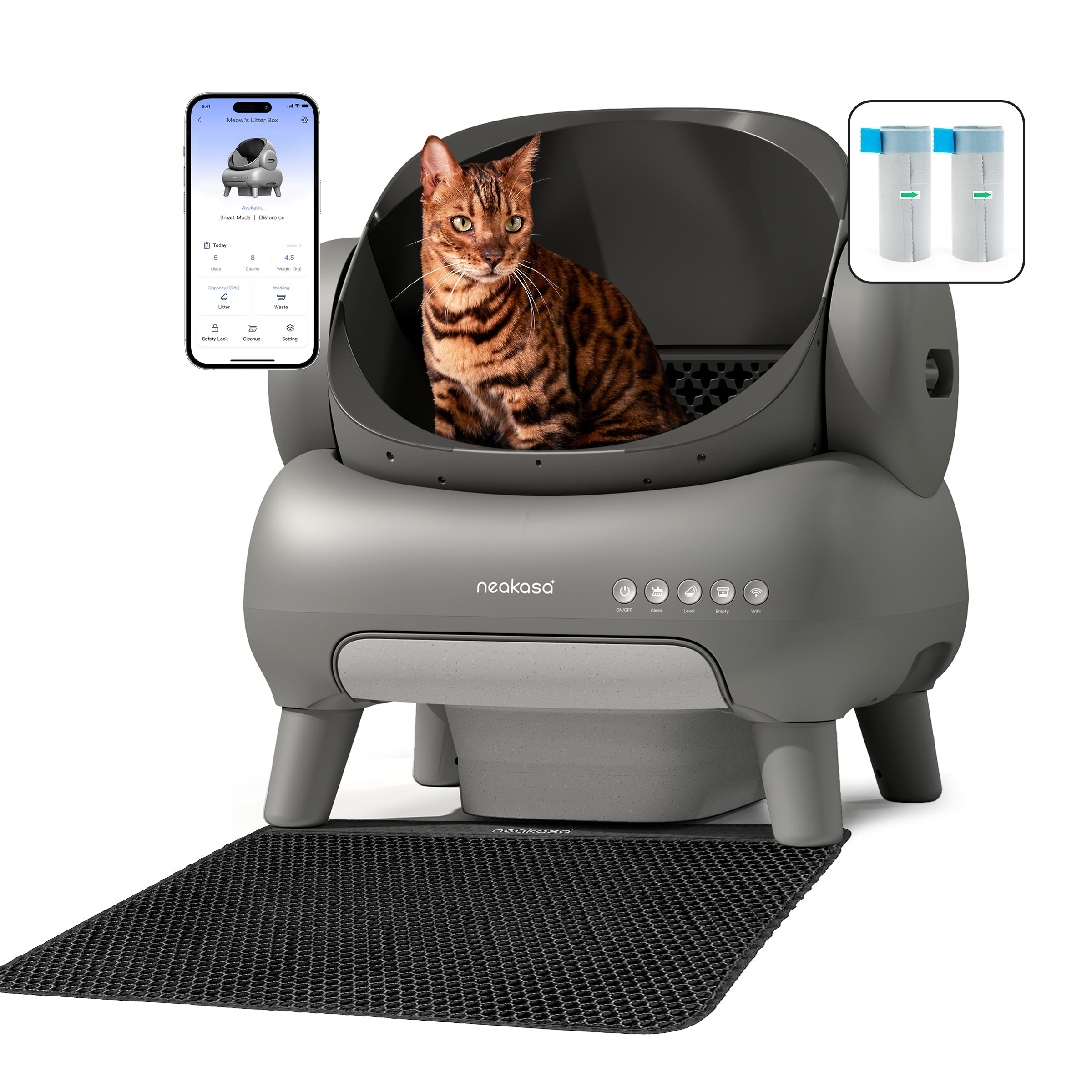 Neakasa M1 Plus Selbstreinigende Katzentoilette mit offenem Design - M1 Plus