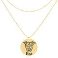 Engraved Necklace with Engraved Pet's Face (Gold)