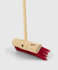 Traditional Wooden Yard Broom With Handle - Stiff - Red PET / 133cm 34cm 9cm 1.5kg