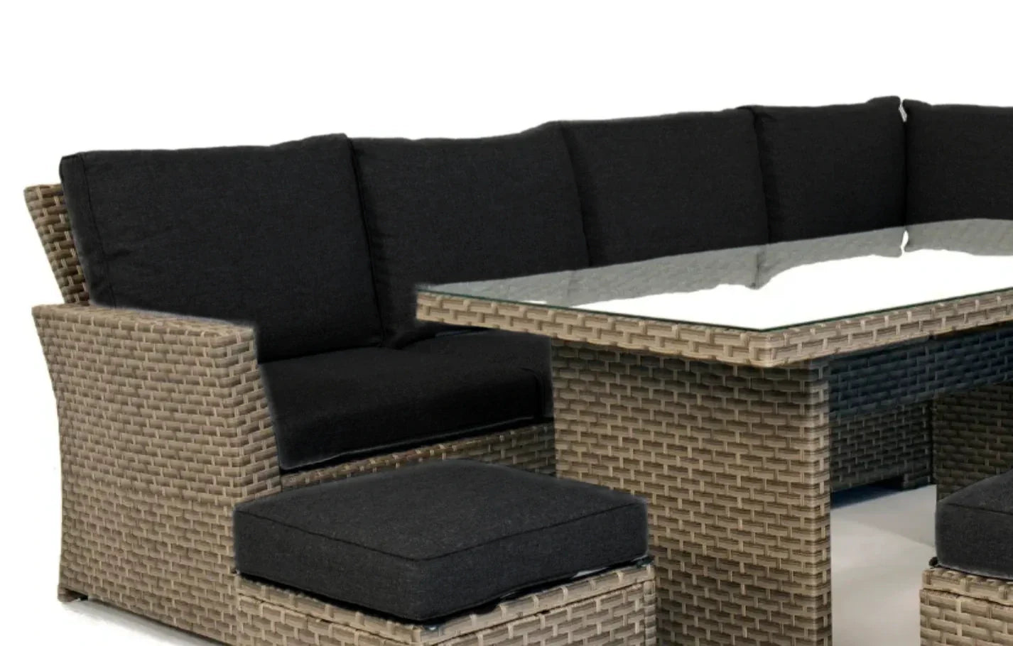 Palma Grey Garden Lounge Set Replacement Cushions/Covers - Cushions & Covers / Black