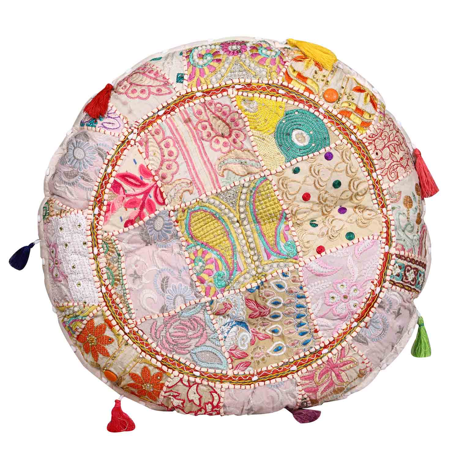 Patchwork Yogakissen Lali Mittel - Beige