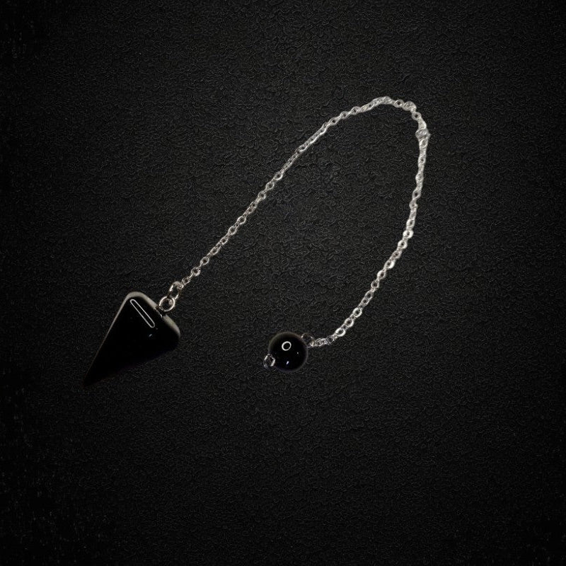 Pendule en agate noire magnétisé et purifié outil de divination et de soin