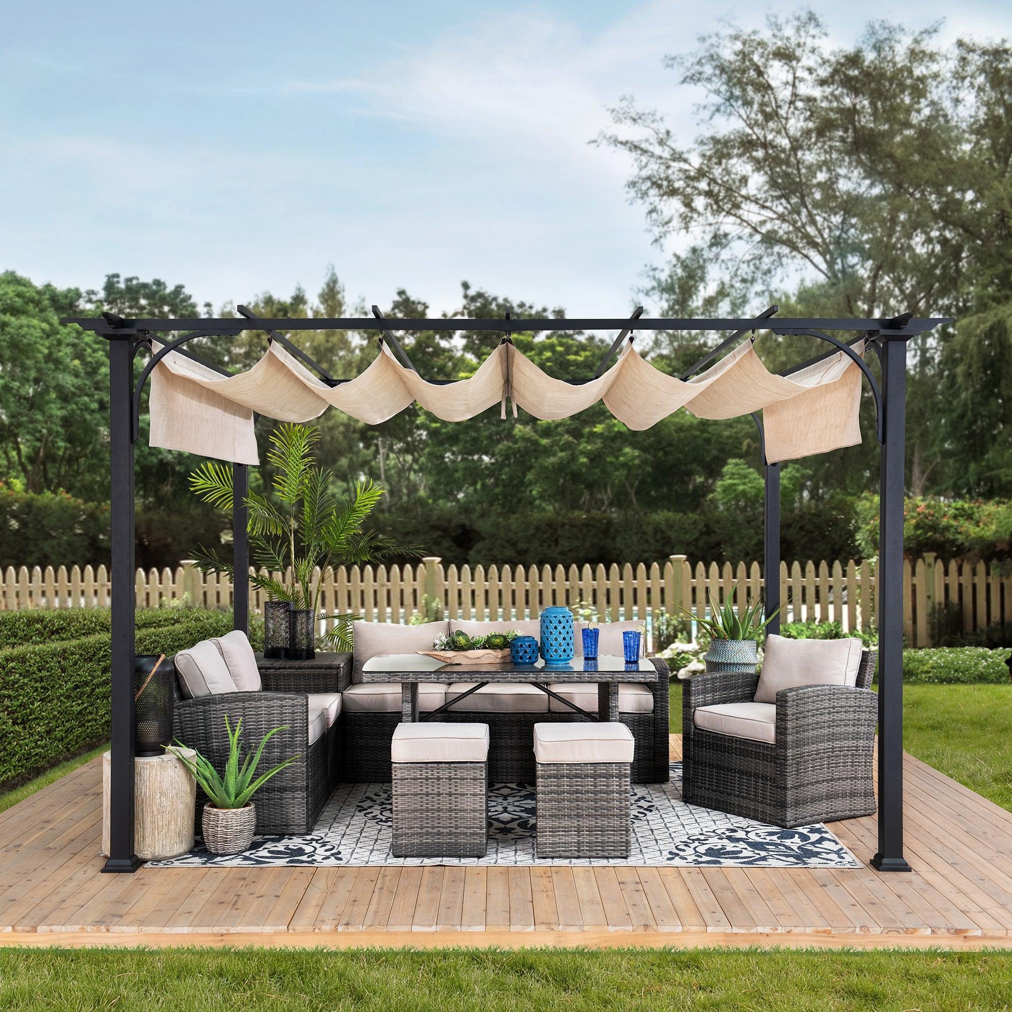 GIONA Steel Pergola - 277cm x 363cm