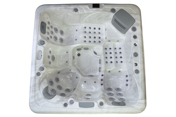 Platinum 8 | 5-Person Luxury Hot Tub - Sterling Silver / Grey