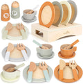 Dishes and Plates - Wooden Kitchen Play Toys for 12M - 6Y