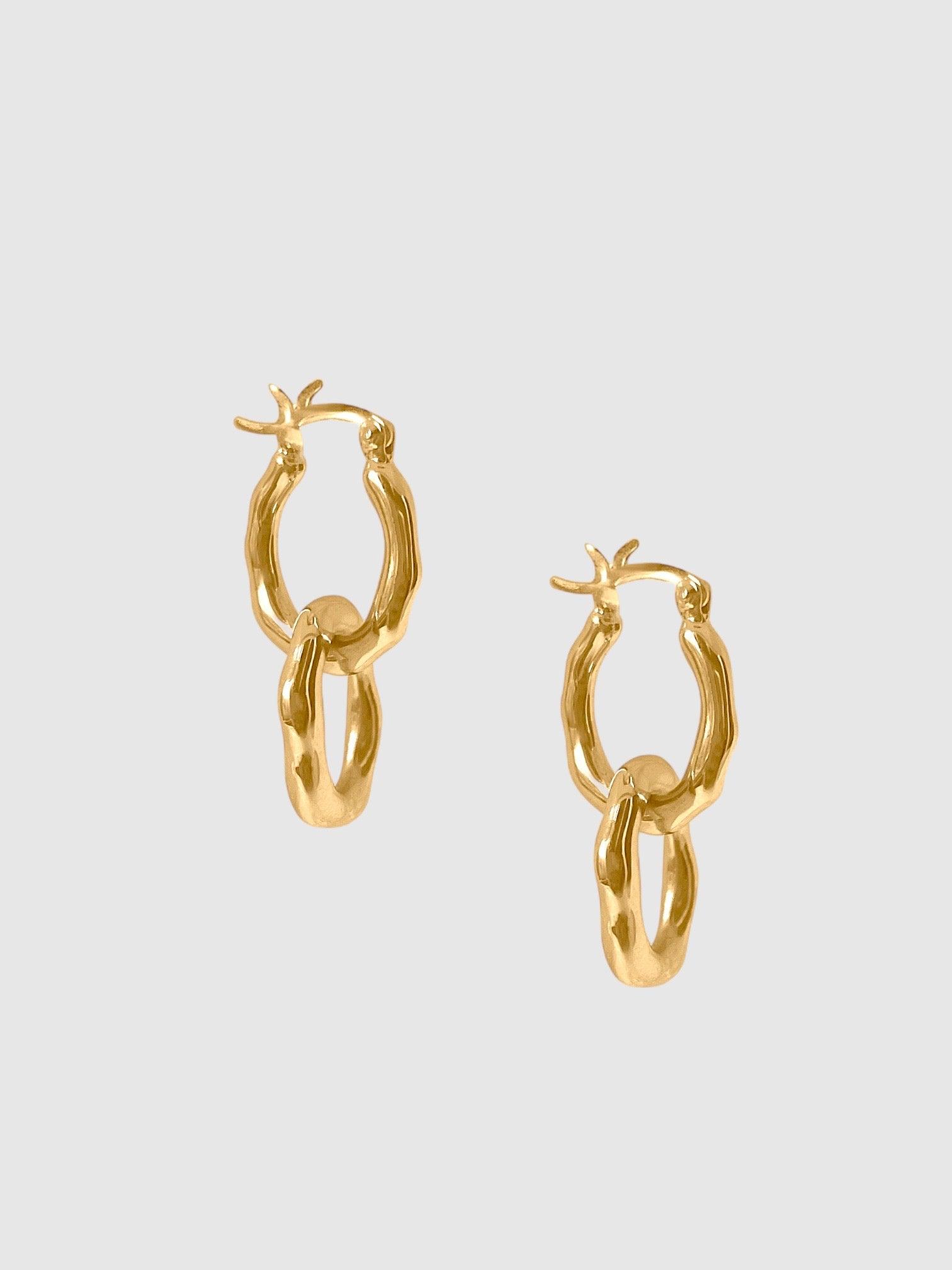 Pond link drop earrings - Gold Vermeil